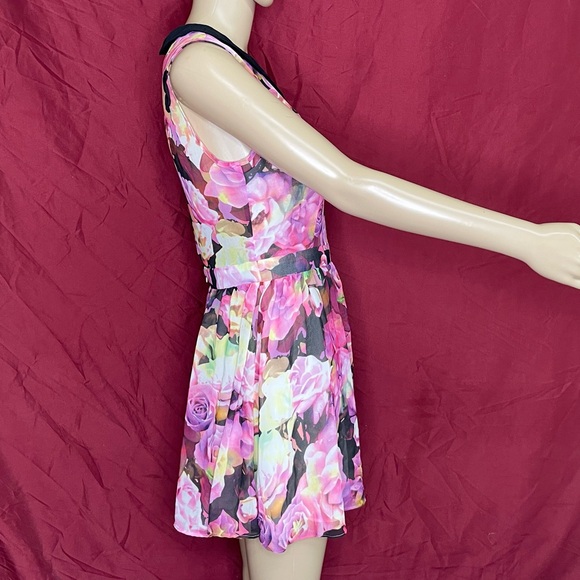 2014 Pretty Little Liars Hanna Chiffon Collared Bold Floral Mini Dress SP - Picture 3 of 7